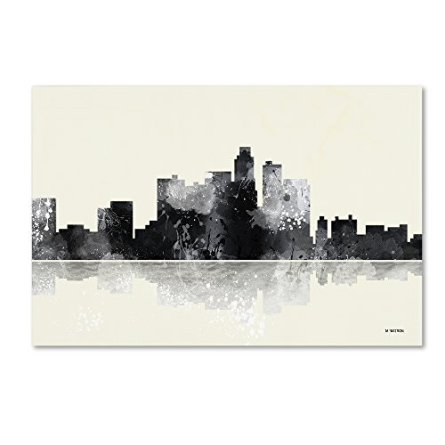 Trademark Fine Art Los Angeles California Skyline BG-1 by Marlene Watson, 12x19-Inch Canvas Wall Art