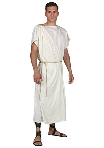 Toga Costume for Men Adult Roman Toga Outfit Large White