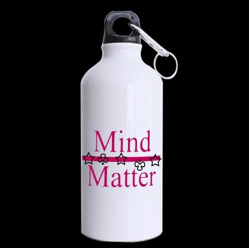 Personalized Funny Quotes Mind Matter Pattern Sports Bottle - Aluminum Material Water Bottle - 13.5 OZ Two Sides Print