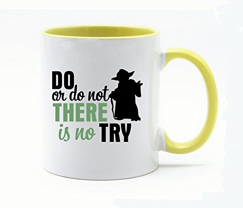 White PlusYellow - Do Or Do Not There Is No Try Yoda Coffee Mug or Tea Cup 11 Ounce