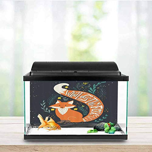 Vintage Decor Underwater World Backdrop What Does The Fox Say Quote Hipster Animals Know Better Habitat Creature Cute Illustration Side Aquarium Poster Background Decoration Multi W24 x L12 Inch