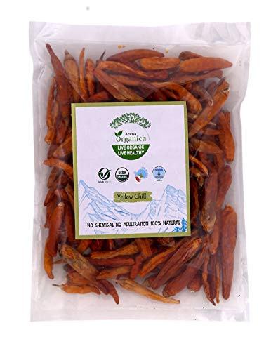 Arena Organica Organic Yellow Chilli Whole Pack of 4 Each 100gm -3.52 OZ-