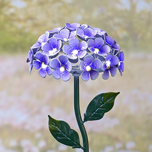 The Lakeside Collection Solar Powered Flower Stake - Light Up Garden Accent Decoration - Purple