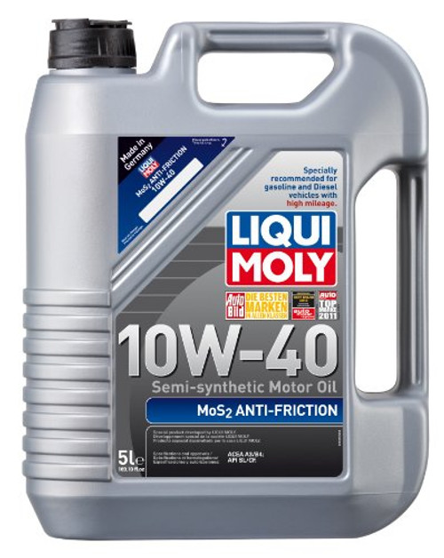 Liqui Moly 2043 MoS2 Anti-Friction 10W-40 Motor Oil - 5 Liter Bottle Liqui Moly 2043 MoS2 Anti-Friction 10W-40 Motor Oil - 5 Liter Bottle
