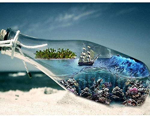DIY Diamond Drawing Kit Diamond Painting Kit Bottle Diamond Embroidery Landscape Display Cross Stitch Set Mosaic Diamond40X50Cm