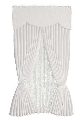 Melody Jane Dollhouse White Drapery Curtains Miniature Window Accessory