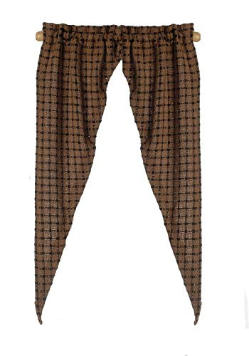 Melody Jane Dollhouse Brown Country Tiff Curtains Miniature Window Accessory