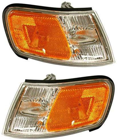 I-Match Auto Parts Driver and Passenger Front Corner Side Marker Light Assembly Side Replacement for 94-97 Honda Accord HO2550109 HO2551109 34350SV4A02 34300SV4A02 Set of 2
