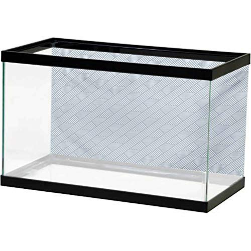 ScottDecor Stripes Aquarium Decor Backgrounds Monochrome Diagonal Lines Geometric Composition Modern Minimalist Design Background Sticker Bluegrey and Coconut L24 X H12 Inch