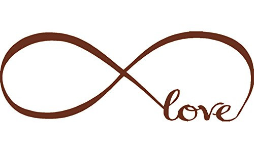 Picniva Brown 22 X 61 Wall Stickers Bedroom Decor Infinity Symbol Word Love Vinyl Art Decal
