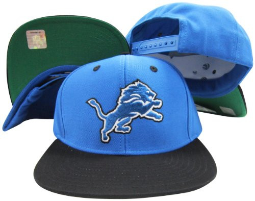 Detroit Lions Blue/Black Two Tone Snapback Adjustable Plastic Snap Back Hat/Cap