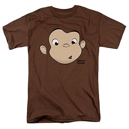 Popfunk Curious George Face Adult T Shirt  and  Stickers -X-Large- Brown