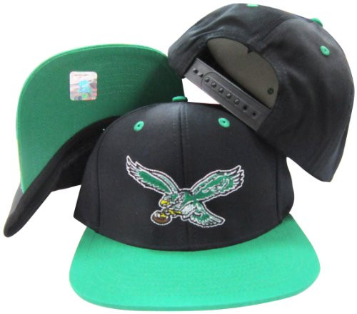 Philadelphia Eagles Black/Green Two Tone Plastic Snapback Adjustable Plastic Snap Back Hat/Cap
