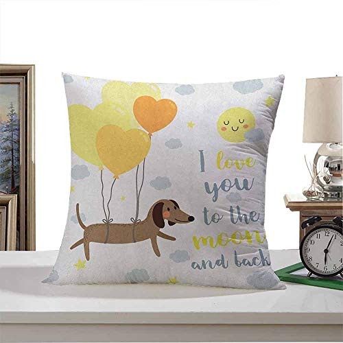 StarsART Throw Pillow Covers I Love YouDog with Balloons and Concept Hearts Sun Clouds Puppy Best Friends Yellow Cocoa Blue Grey 16 inchx16 inchFit for Summer StarsART Throw Pillow Covers I Love YouDog with Balloons and Concept Hearts Sun Clouds Puppy Best Friends Yellow Cocoa Blue Grey 16 inchx16 inchFit for Summer
