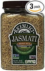 Rice Selected Jasmati Brown Rice Gluten Free Non GMO 30 Oz. Pk Of 3.