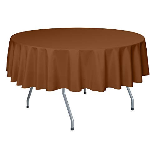 Ultimate Textile 72-Inch Round Polyester Linen Tablecloth Copper Brown
