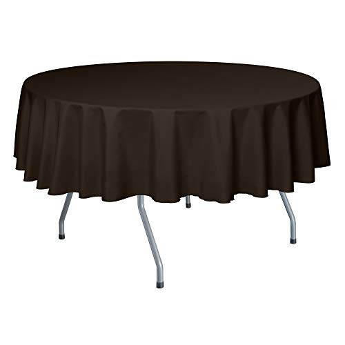 Ultimate Textile 72-Inch Round Polyester Linen Tablecloth Chocolate Brown