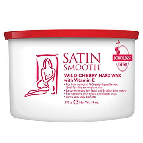 Satin Smooth Wild Cherry Hard Wax -Strip-less- 400g -14 oz- Can