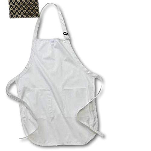 3dRose Black and Image of Gold Celtic Triangle Knots Pattern - Aprons -apr_335916_4-