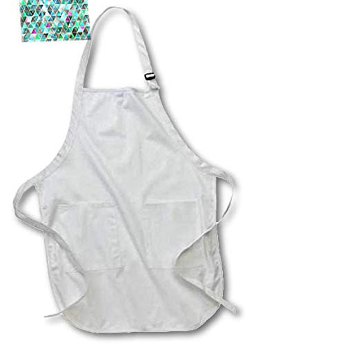 3dRose Modern Green and Purple Galaxy Sky Triangle Geometric Pattern - Aprons -apr_335961_4-
