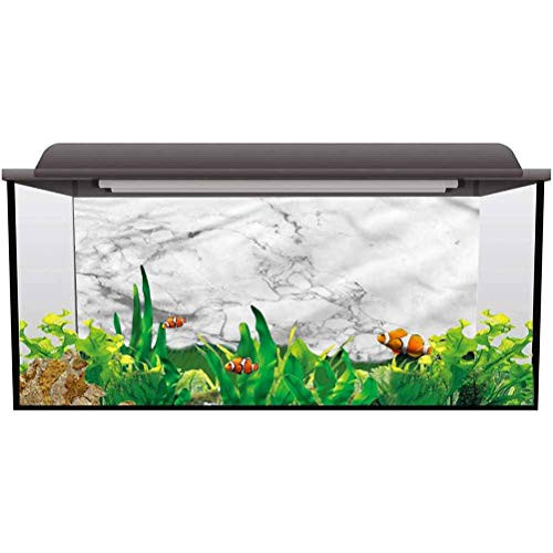 ScottDecor Aquarium Background Decoration MarbleGrunge Formation Lines Art PVC Self-Adhesive Decor Wall L24 X H24 Inch