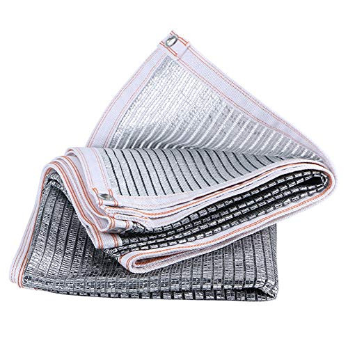WUZMING Shading Net Breathable Sunscreen Shading Rate 70 percent Edge Thickening Wear Resistant Flower Gardening Aluminum Foil 21 Sizes -Color  Silver Size  1x1m-