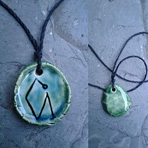 Archangel Uriel Necklace Turquoise Green Angel Pendant Sacred Sigil Ceramic Bead Angel Amulet Archangel Uriel Necklace Turquoise Green Angel Pendant Sacred Sigil Ceramic Bead Angel Amulet