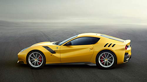 Iconic Arts Supercar- Ferrari F-12 TDF Yellow Laminated 24x36 Poster