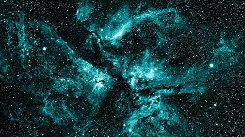 Iconic Arts Laminated 24x36 Poster Stars Around Patches of Green Clouds hd Space HD