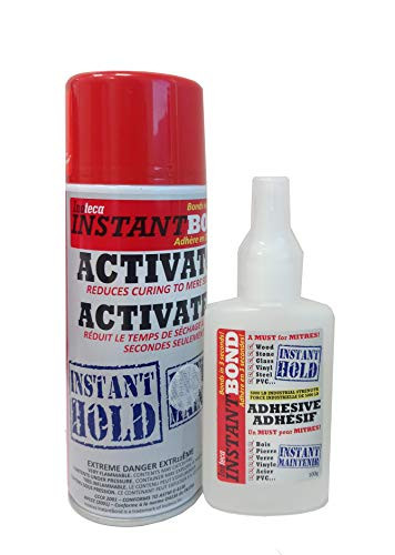 Instantbond Worlds Fastest Instant Adhesive Glue - Clear - Cyanoacrylate Glue and Activator Spray - 100/400 ml
