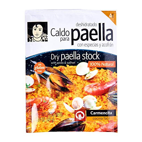 RT Carmencita Dry Paella Stock Sachet For Paella 45g -Stock and spice instant paella mix for quick preparation Just add rice