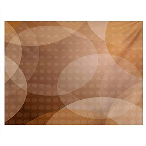 Tan Undersea Backdrop for Photography Overlapping Circles with Big and Small Polka Dots Pattern Gradient Modern Display Backdrop Decoration Paper Cling Decals Sticker Tan Brown White W30 x L12 Inch