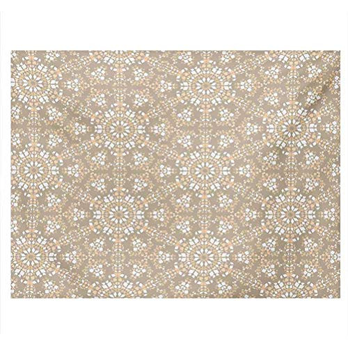 ScottDecor Mosaic Aquarium 3D Backdrops Antique Roman Time Inspired Rock Design with Circled Modern Lines Image Print Backdrop Decoration Paper Cling Decals Sticker Tan Peach White W30 x L12 Inch