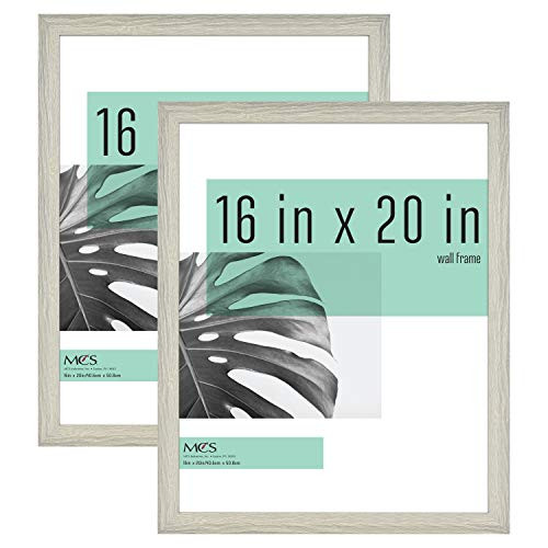 MCS Industries 63798 16x20 Inch 2-Pack Gray Woodgrain Studio Gallery Frame 16x20 2 Count