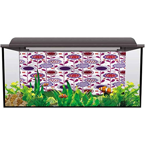 ScottDecor Aquarium Wallpaper Background VioletCheckered Square Lines Multiple Sizes L30 X H12 Inch