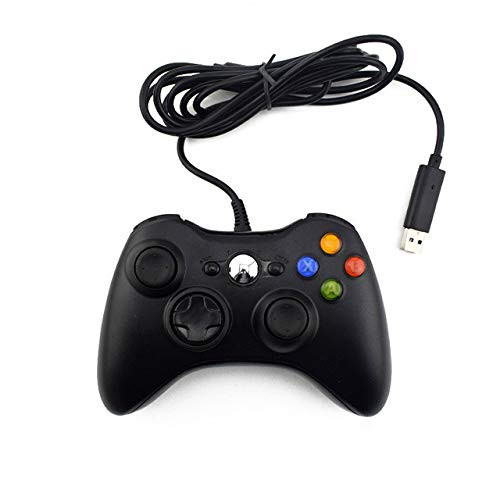 GTIPPOR USB Wired Gamepad for Xbox 360 Controller Joystick for Official Microsoft PC Controller for Windows 7 8 10 -Black-