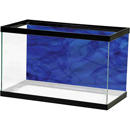 ScottDecor Navy Blue Glass Aquarium Kit Curved and Swirled Lines Undersea World L24 X H24 Inch