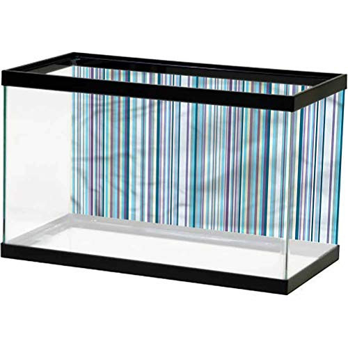 ScottDecor Striped Aquarium Poster Modern Pastel Color Strips Side Aquarium Poster Background Decoration L24 X H24 Inch