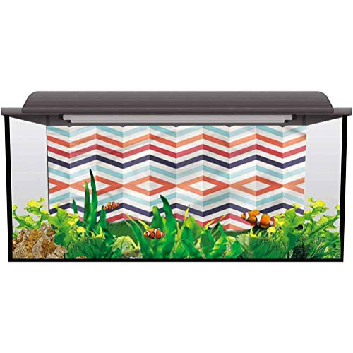 ScottDecor Aquarium Wallpaper Background GeometricZigzag Lines Stripes Paper Cling L30 X H12 Inch