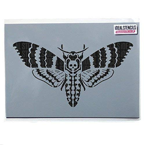 Moth Stencil - Death Head Hawk Moth Stencil Design - Home Decor Art Craft - Reusable Painting Stencil -XS/9X17CM-
