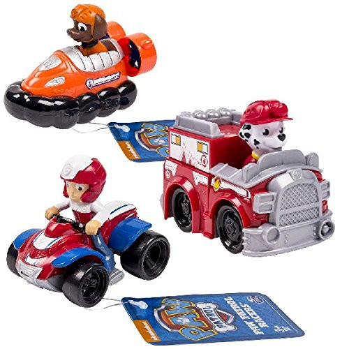 Paw Patrol Racers 3-Pack Vehicle Set, Ryder, Zuma, Marshall