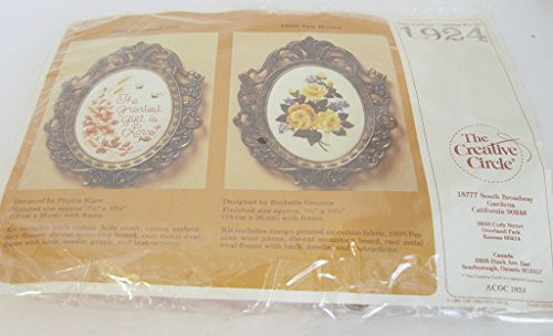 Creative Circle 1983 Cross Stitch Kit with Ornate Metal Frame 1924 Greatest Gift is Love