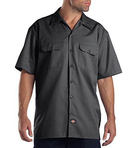 Dickies Mens Big and Tall Short Sleeve Work Shirt Charcoal Small