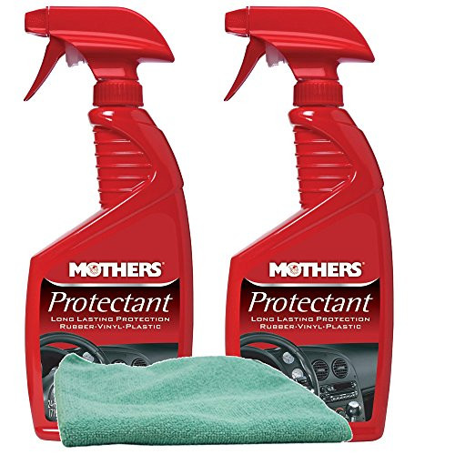 Mothers Rubber  and  Vinyl Protectant Spray -24 oz- Bundle with Microfiber Cloth -3 Items-