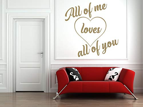 All of Me Song Lyrics Quote John Legend Vinyl Wall Art Sticker. Mural Decal. Home Wall Decor. Love Quote