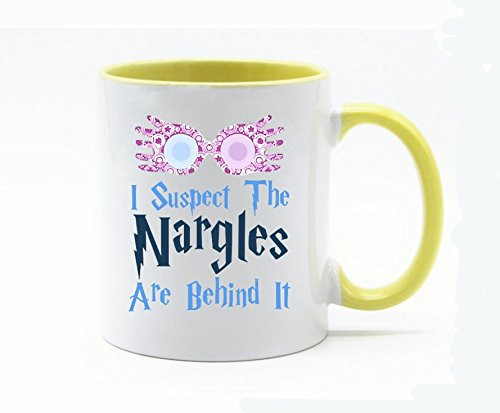 11 Ounce I Suspect The Nargles Coffee Mug or Tea Cup White PlusYellow