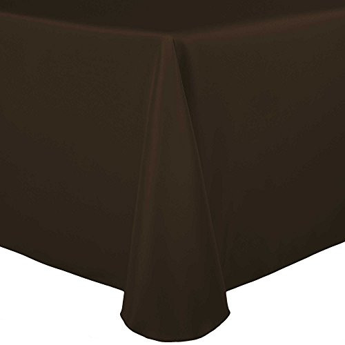 Ultimate Textile 60 x 84-Inch Oval Polyester Linen Tablecloth Chocolate Brown