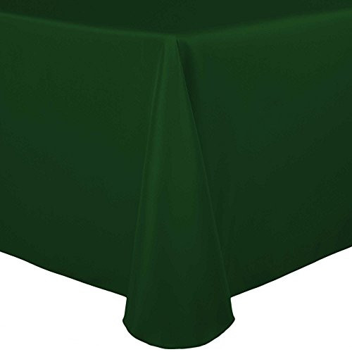 Ultimate Textile 60 x 84-Inch Oval Polyester Linen Tablecloth Hunter Green