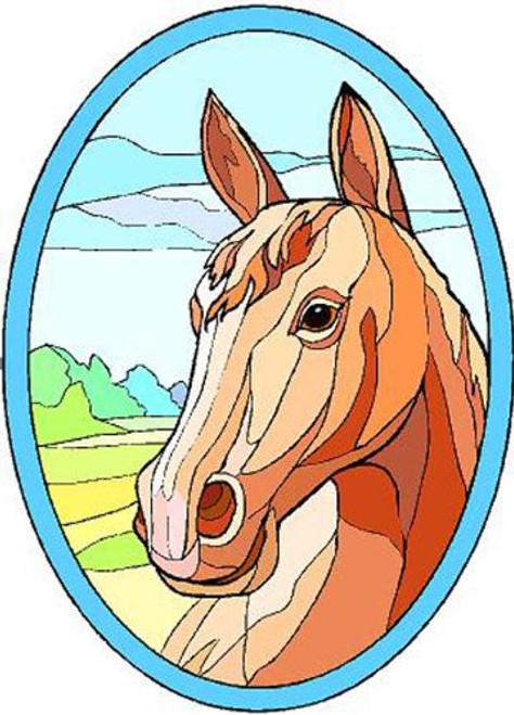 Brown Horse - Etched Vinyl Stained Glass Film Static Cling Window Decal Brown Horse - Etched Vinyl Stained Glass Film Static Cling Window Decal