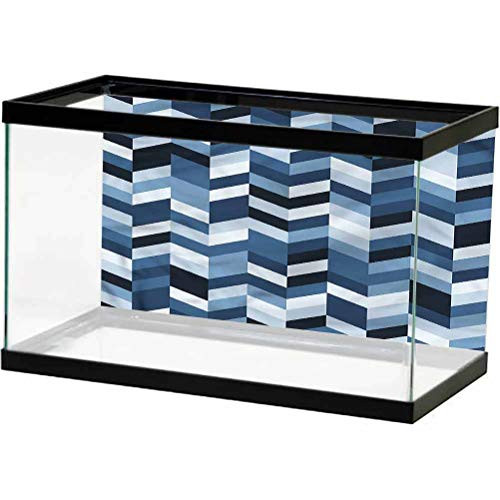 ScottDecor Navy Aquarium Background Sticker Zigzag Twisty Lines Decals Sticker L30 X H18 Inch